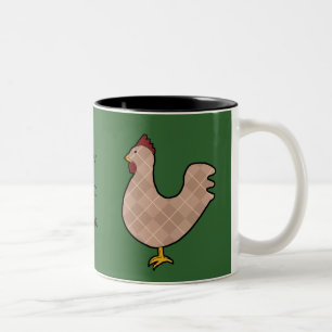 Argyle Folk Art Rooster Mug