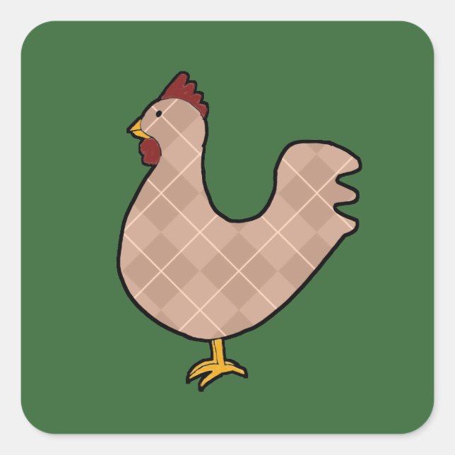 Argyle Folk Art Rooster Stickers (Front)