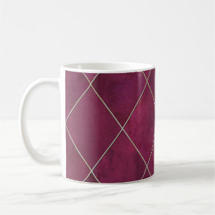 Argyle geometric plaid: watercolor gold coffee mug