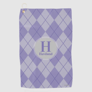 Argyle Golf Towel with Name and Initial - HAMbyWG
