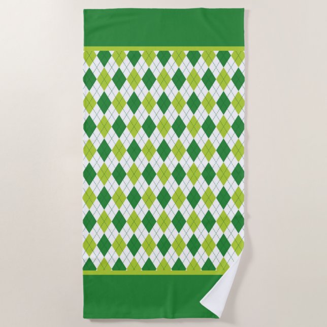  Argyle Green Beach Towel (Front)
