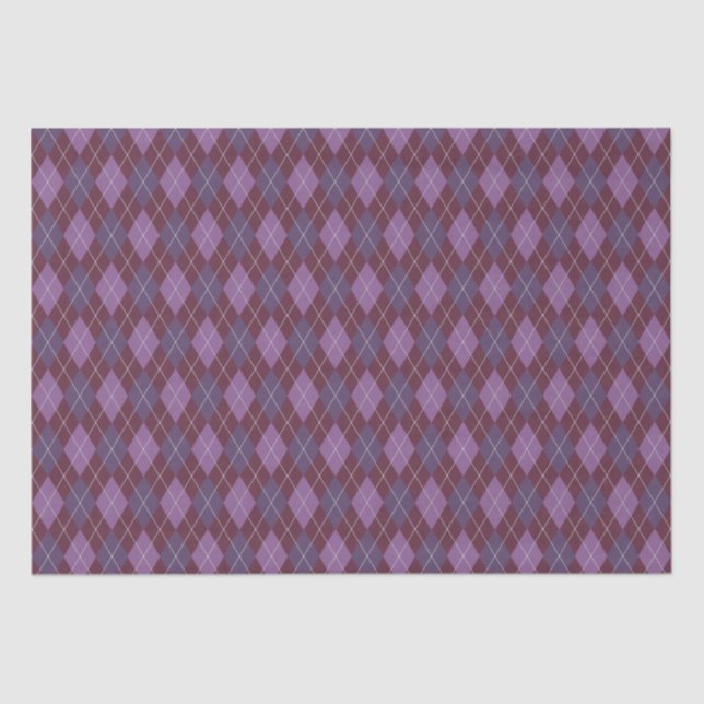 Argyle Knit Maroon and Purple Crafts & Decoupage Tissue Paper (Front)