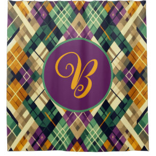 Argyle Mardi Gras yellow purple green