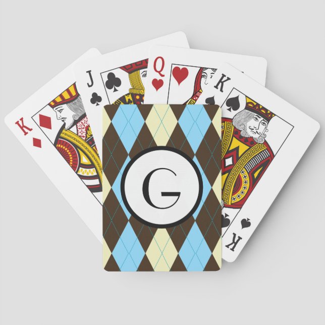 Argyle Monogram Bicycle Playing Cards (Back)