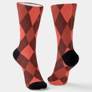 Argyle Monogram Initial Terracotta Socks