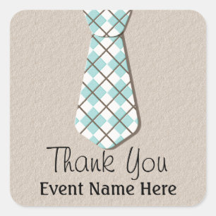 Argyle Necktie Thank You Favour Stickers Labels
