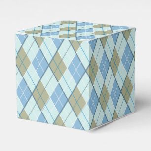 Argyle pattern blue brown golf sport gift box