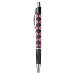 Argyle Pattern in Black and Pink Pen