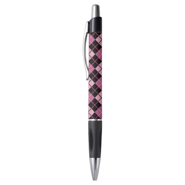 Argyle Pattern in Black and Pink Pen (Top (Vertical))