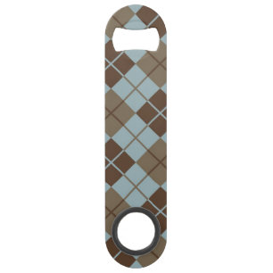 Argyle Pattern in Blue and Taupe Bar Key