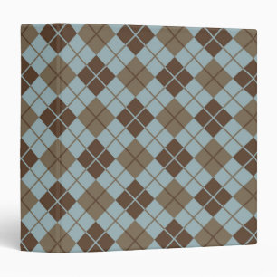 Argyle Pattern in Blue and Taupe Binder