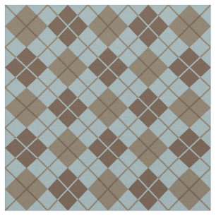 Argyle Pattern in Blue and Taupe Fabric