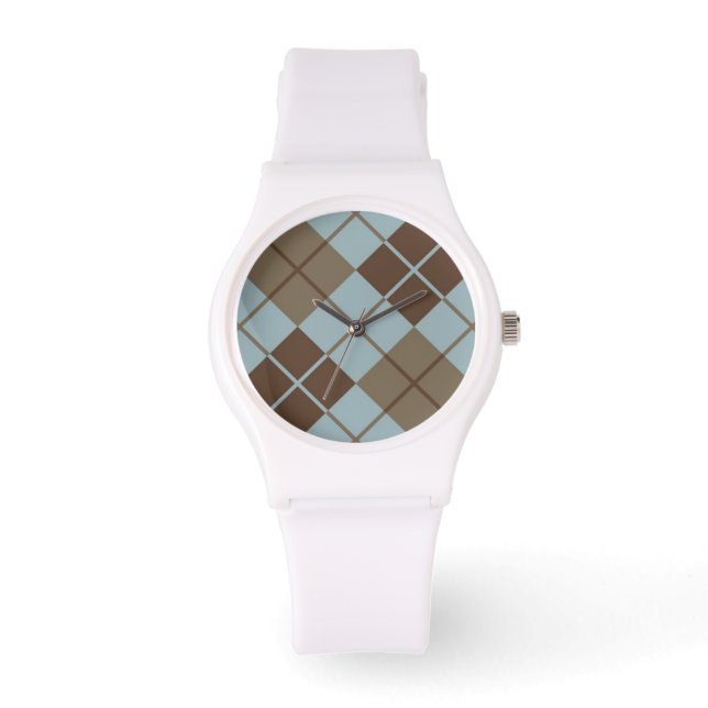 Argyle Pattern in Blue and Taupe Watch (Front)