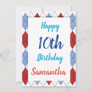 Argyle Pattern In Red And Blue Card