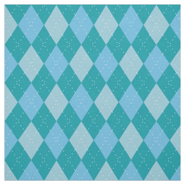 Argyle Pattern Ocean Colours Fabric (Swatch)