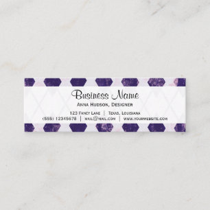 Argyle Pattern, Rhombus Pattern, Purple Argyle Mini Business Card