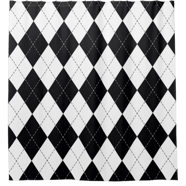 Argyle pattern seamless in black and white. Geomet (Front)