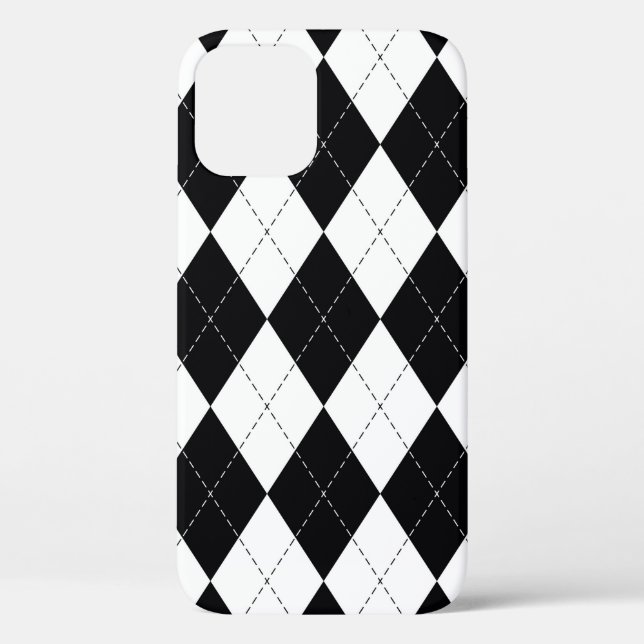 Argyle pattern seamless in black and white. Geomet Case-Mate iPhone Case (Back)