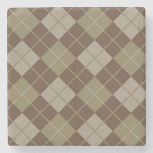 Argyle Pattern Stone Coaster