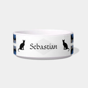 Argyle Personalizable Cat Food Bowl