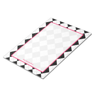 Argyle & Pink Personalized Notepad