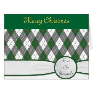 Argyle plaid Christmas card..