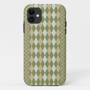Argyle Plaid Olive iPhone 11 Case