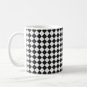 Argyle plaid. Scottish pattern in white and black Coffee Mug