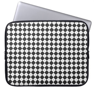 Argyle plaid. Scottish pattern in white and black  Laptop Sleeve