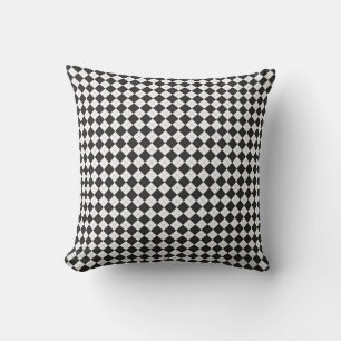Argyle plaid. Scottish pattern in white and black Throw Pillow