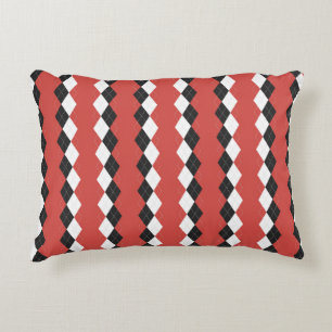 Argyle plaid. Scottish pattern in white, black an Accent Pillow