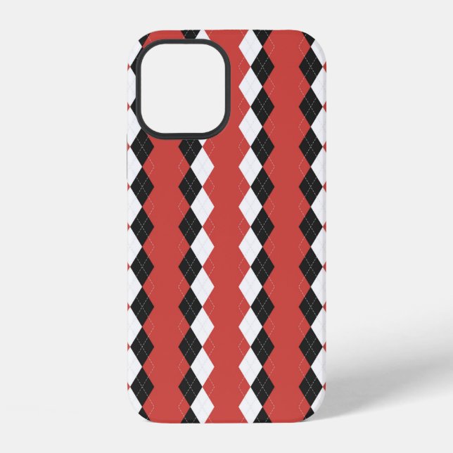 Argyle plaid. Scottish pattern in white,  black an iPhone Case (Back)