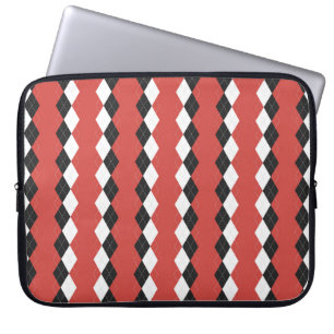 Argyle plaid. Scottish pattern in white,  black an Laptop Sleeve