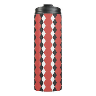 Argyle plaid. Scottish pattern in white, black an Thermal Tumbler