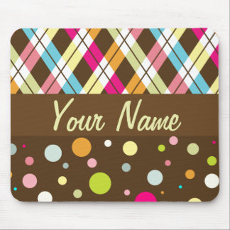 Argyle Polka Dots Mouse Pad
