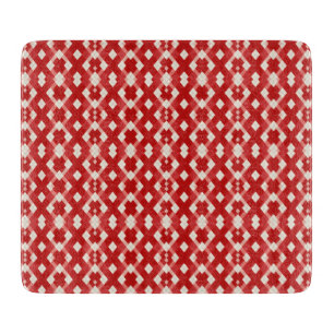 Argyle, red white pink Valentine's day Cutting Board