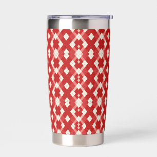 Argyle, red white pink Valentine's day Insulated Tumbler