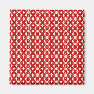 Argyle, red white pink Valentine's day  Magnet