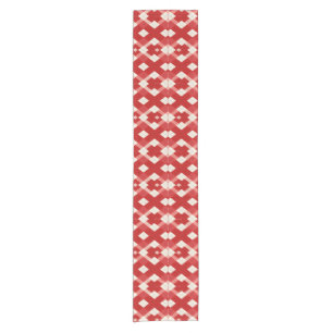 Argyle, red white pink Valentine's day Short Table Runner