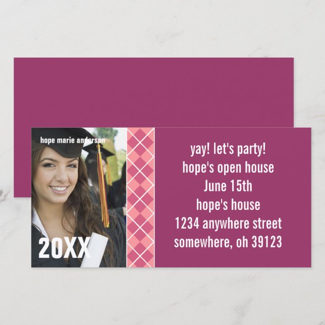 Argyle Senior Pictures 2010 Graduation Invitation (Front/Back)