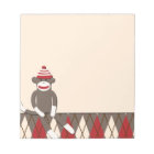 Argyle Sock Monkey Notepad