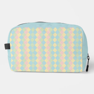 Argyle spring/Easter pastel coloured pattern Dopp Kit
