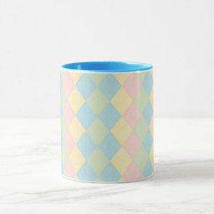 Argyle spring pastel colored pattern mug
