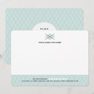 Argyle Stationery Cards   Colours are Customizable