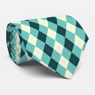 Argyle Style Green Pattern Tie