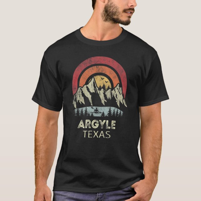 Argyle Texas Mountain Sunset Sunrise Kayaking T-Shirt (Front)