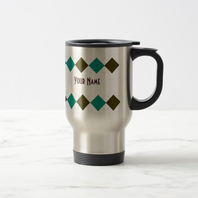 Argyle Travel Mug - Personalized (Right)