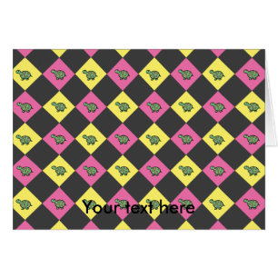 Argyle turtle pattern on black