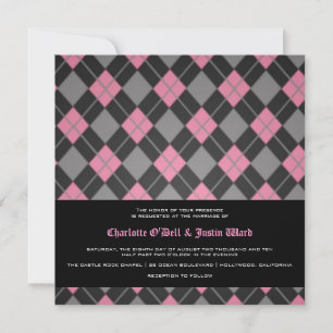 argyle; wedding invitation