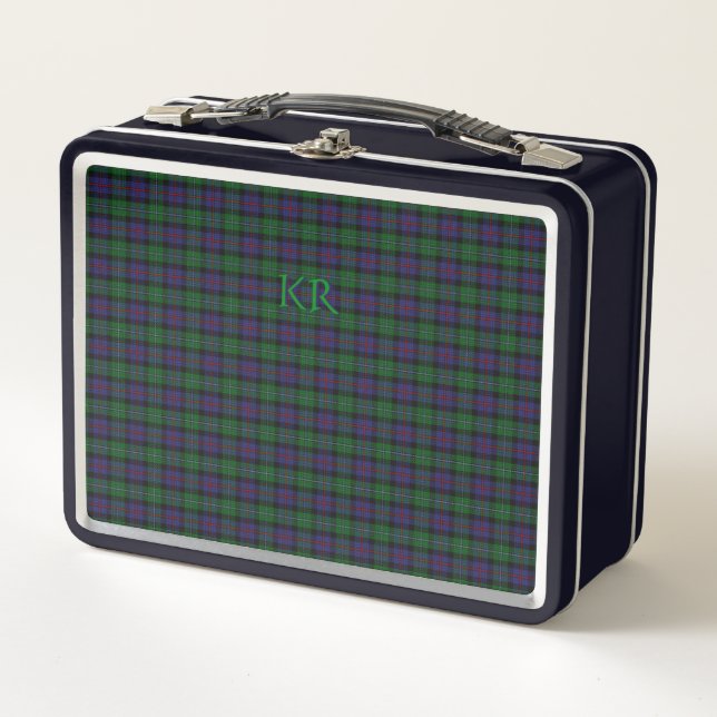 Argyll District Tartan with monogram / initials Metal Lunch Box (Front)